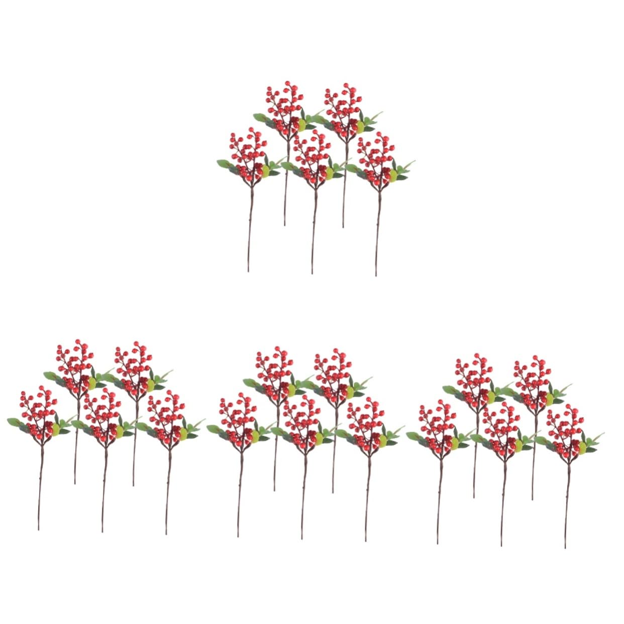 DECHOUS 20pièces Tiges De Baies Artificielles pour Noël Picks De Baies De Houx Décorations Festives pour Maison Et Fêtes