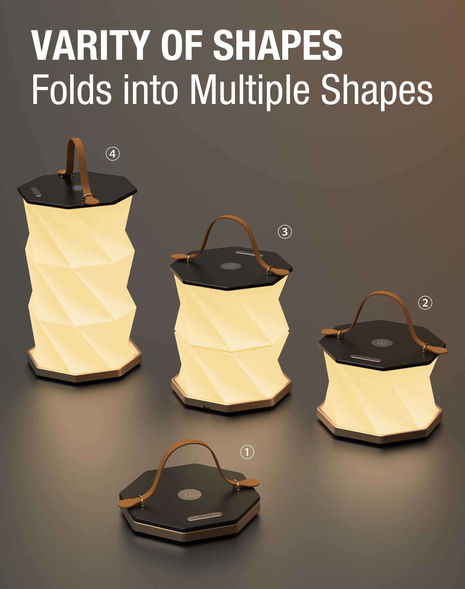 Lampe de bureau pliable rotative – Lampe de poche, lampe de camping, lampe de nuit, lumières LED rechargeables pour chambre à coucher, extérieur, voyage (noir)