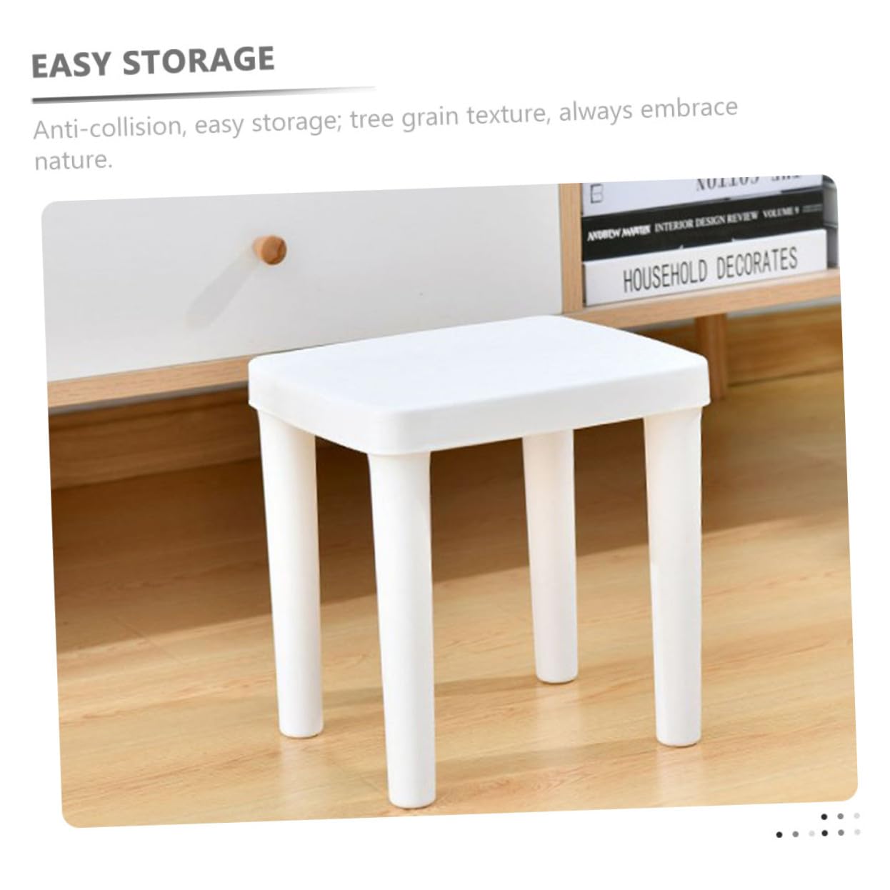 Sgabellino da Bagno Antiscivolo per Bambini in Plastica Bianco Design Leggero e Vuoto, Scala Decorativa Chic per Bagno