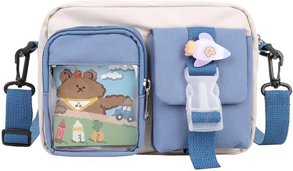 Amazon.co.jp: WANGFUFU小さなキャンバスバッグ マルチポケット付き 多 