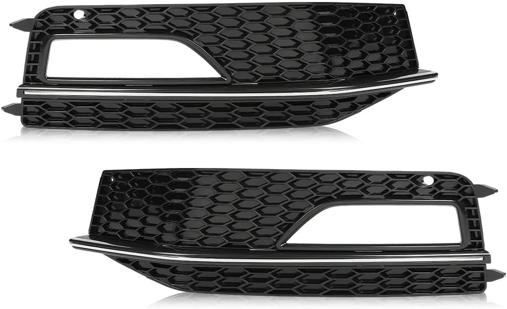 PIT66 Fog Light Lamp Chrome Cover Bezel Driver and Passenger Side Compatible with Audi A4 S-line S4 2013-2015, Only fit for S-line bumpers/NOT fit Standard bumpers.