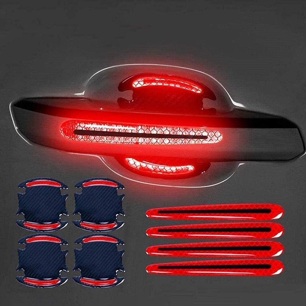 8Pcs Auto Door Handle Scratch Cover Guard Film - Car Door Cup Handle Paint Scratch Sticker - Safety Reflective Strips