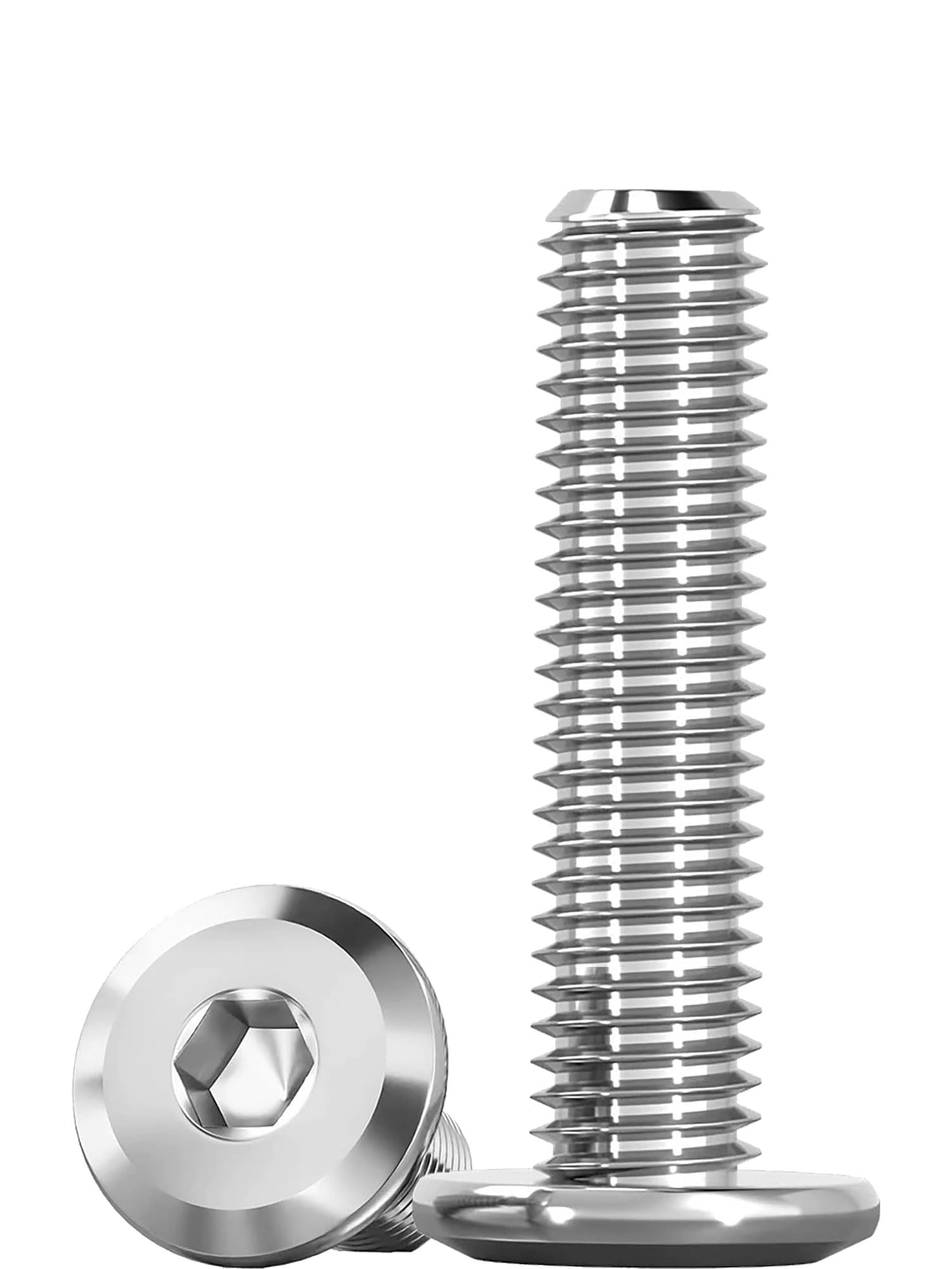 M6 Bolts, Flat Head Hex Socket Cap Screws Bolts, M6 x 30mm 304 Stainless Steel Hex Bolts