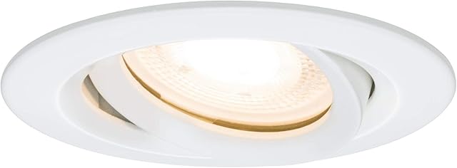 Paulmann 93661 Paulmann 93661 Nova Led Oprawa Wpuszczana Okrągła Obrotowa Max. Spot Sufitowy 35W Biały Bez Lampy, Ramka Montażowa Gu10 Lub Gu5.3 ,Biały Mat ,9,3 X 9,3 X 6 Cm