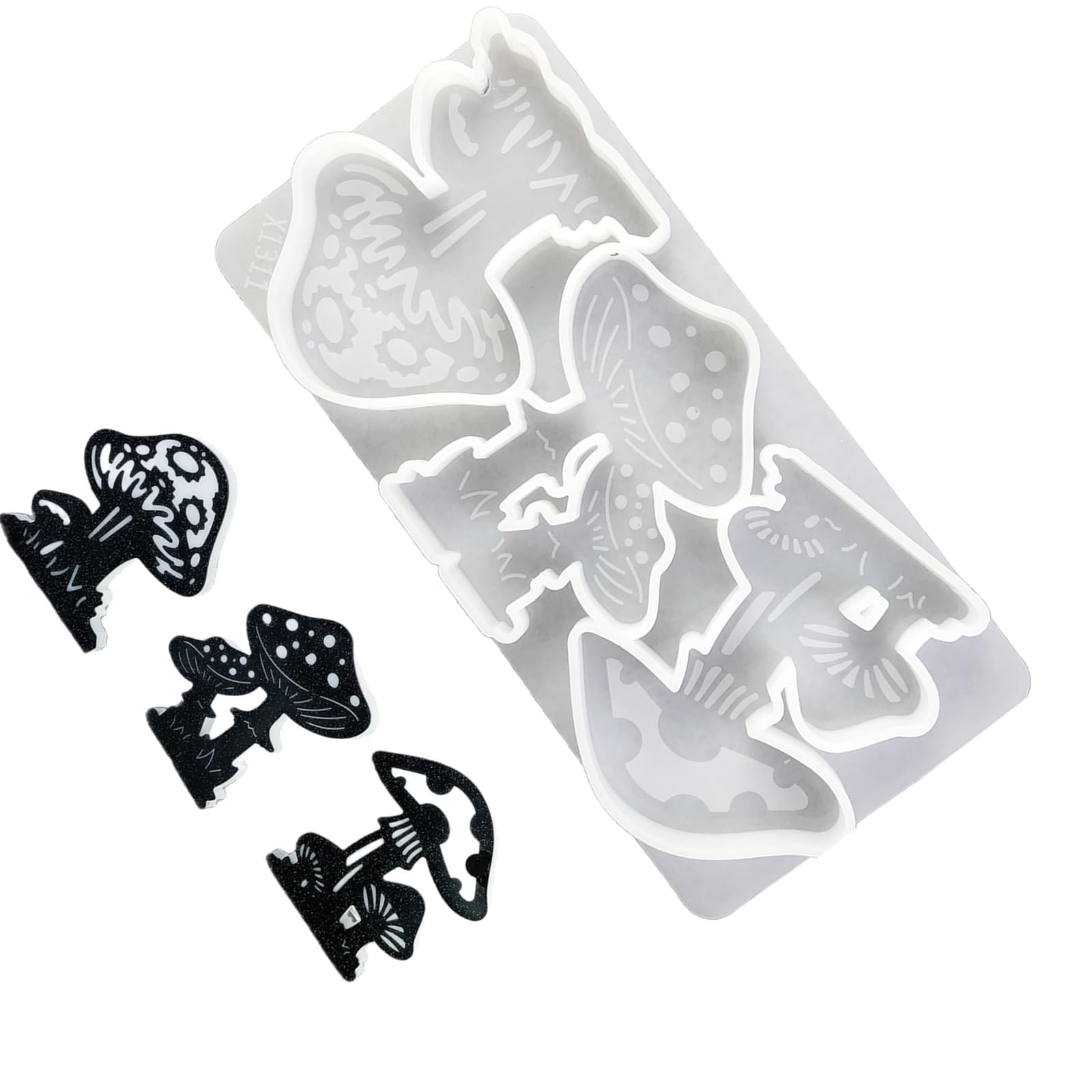Tsophreniq 3 Cavities Mushroom Silicone Molds Easy Demold Multipurpose Silicone for Epoxy Resin Soap Chocolate Baking Molds
