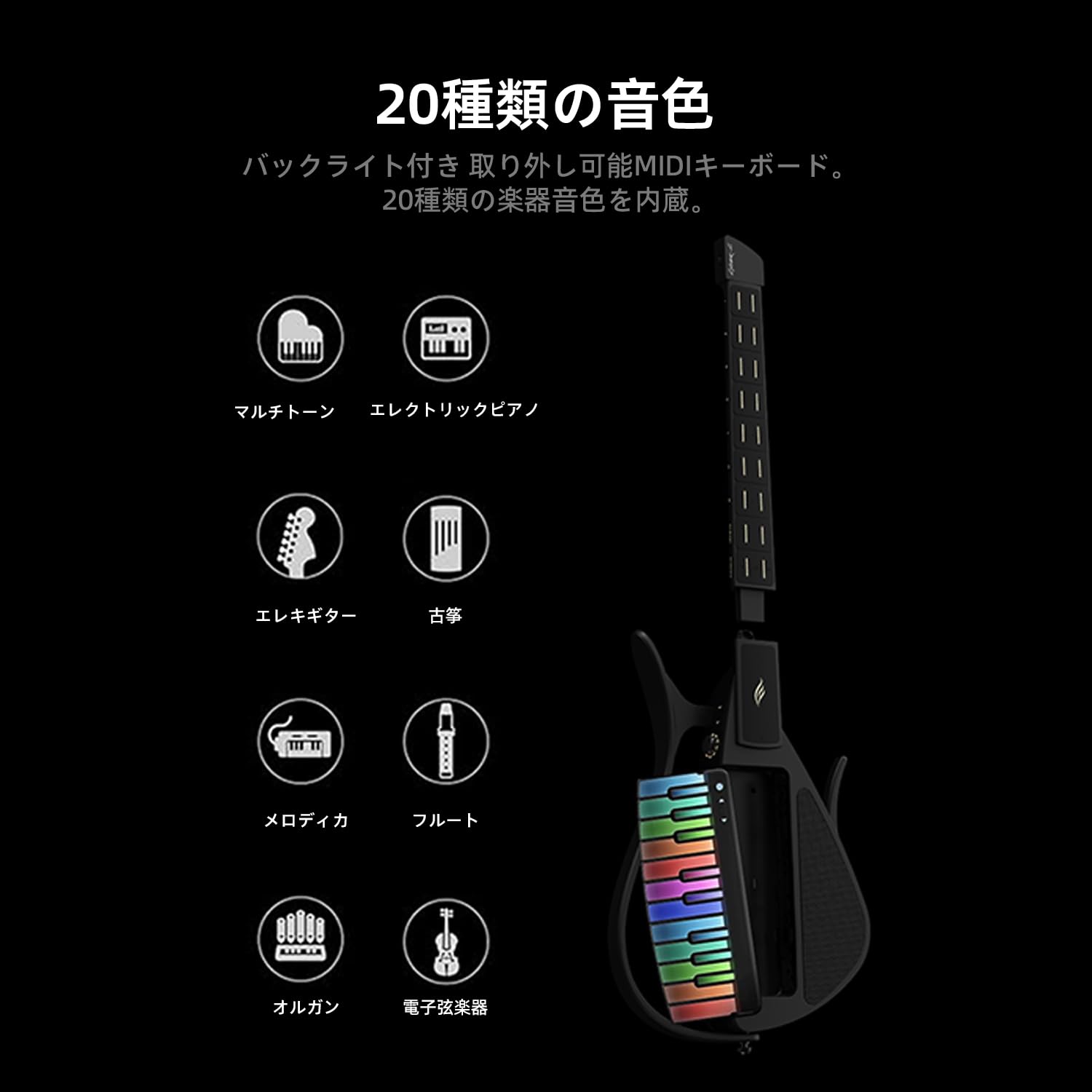 Amazon | Enya CYBER-G スマート弦なしギター、ポータブル多機能ギター