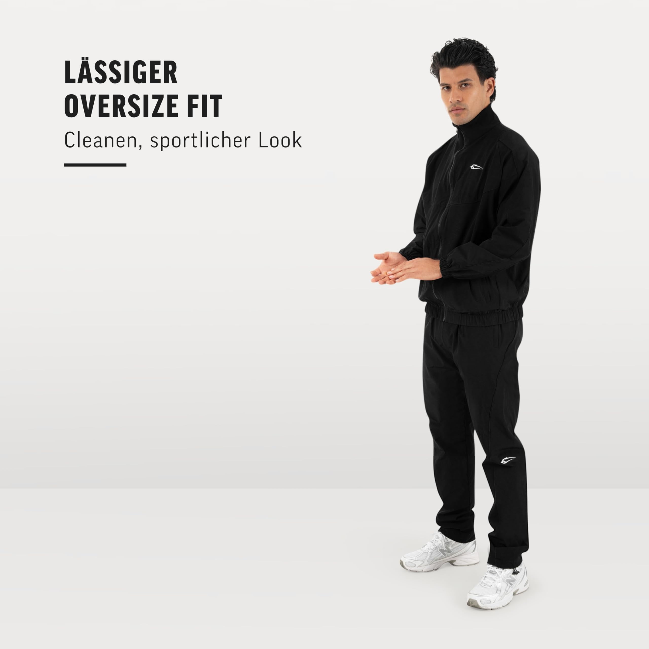 SMILODOX Trainingshose Herren Kyson, Oversize Fit Jogger Hose mit Kontrastpaspeln, Reißverschlusstaschen & verstellbarem Saum, leichte Sporthose für Gym, Freizeit & Streetwear, Trackpants