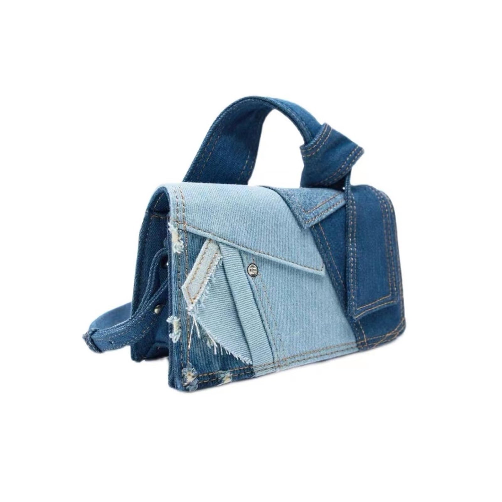 Bolso Vaquero Mujer Bolso de mezclilla con cierre patchwork, bolso hombro informal que combina todo, bolsos y bandoleras Compras