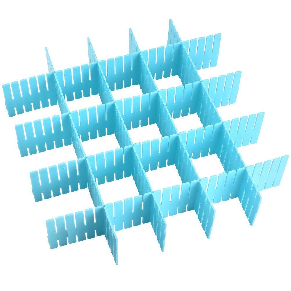 Primelife Plastic Makeup Storage Grid Home & Kitchen Board Divider, Adjustable Drawer Organizer, Storage Drawers, Drawer Organizer, Drawer Divider 6 PCS Set - Multicolor (DD)