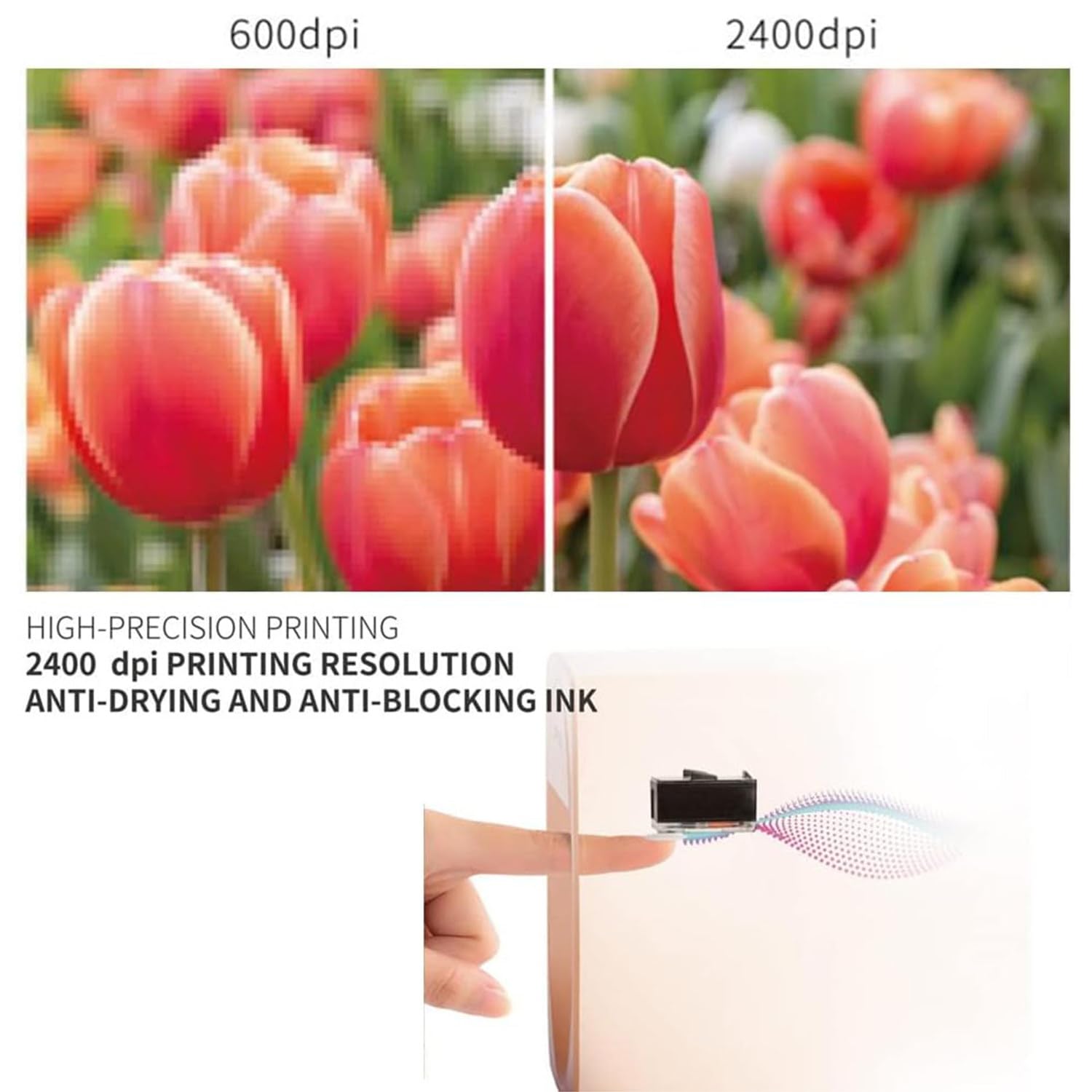 Impresora De Uñas,Stampanti 3D per Unghie,Controllo Tramite App,Stampa Anni '30,Stampa Ad Alta Definizione a 2400 Dpi,Facile E Conveniente,Pink