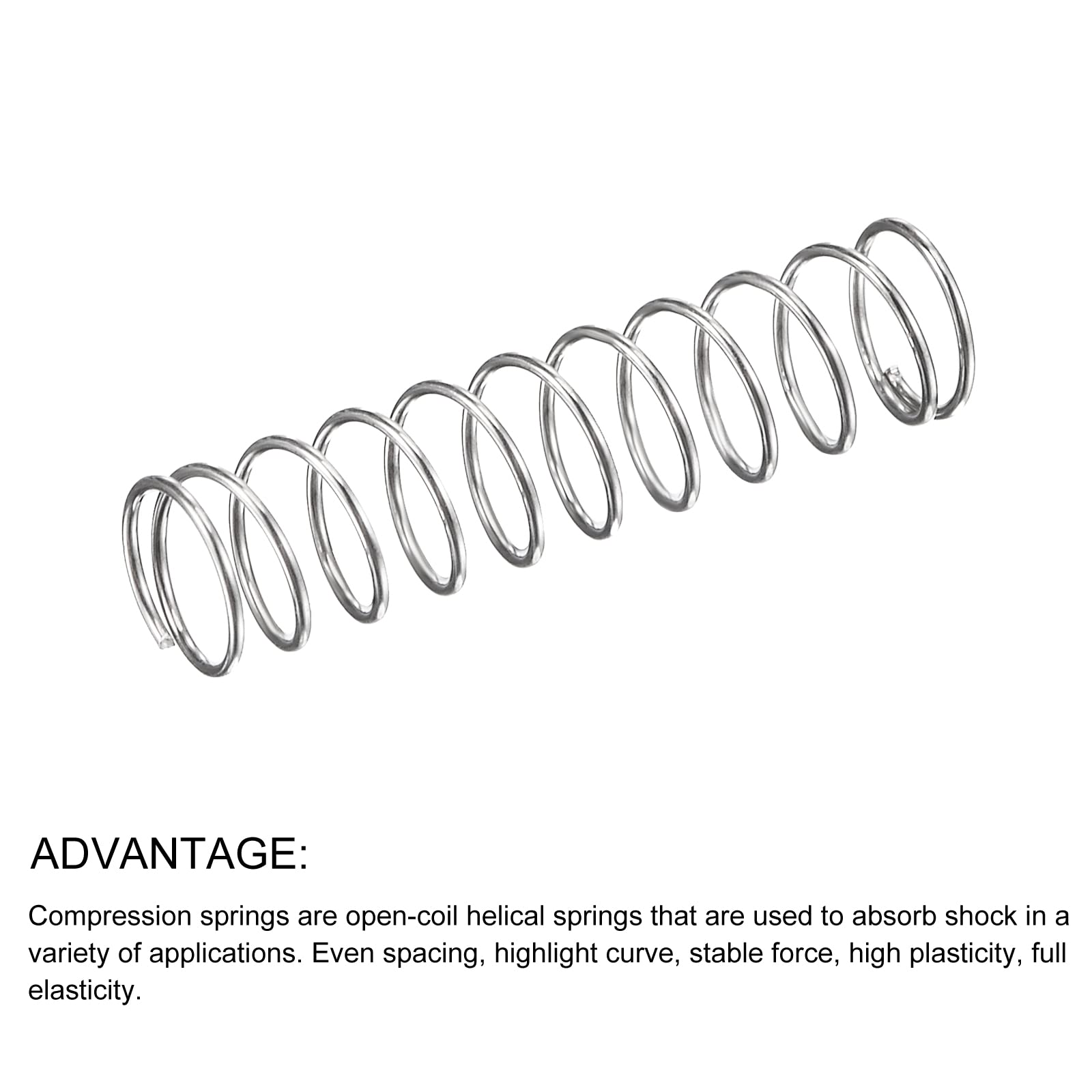 METALLIXITY Compression Springs (0.4x5mm OD,25mm Free Length) 30Pcs, 304 Stainless Steel Extension Spring - for Shop Home Repairs, DIY Projects, Silver Tone — Amazon image 5