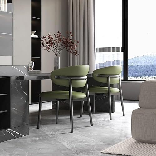 Miniatura 2 de Sillas de comedor, Sillas de comedor tapizadas modernas con patas de metal y respaldo curvado, Sillas para comedor (verde)
