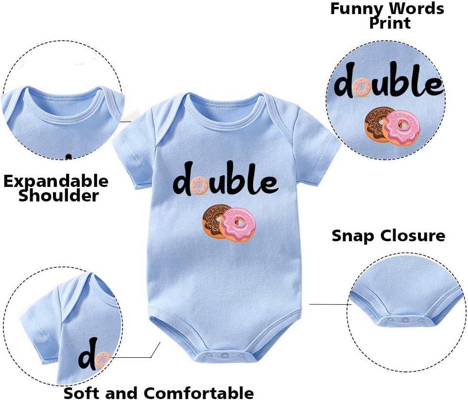 Culbutomind Body Bébé Jumeaux Lait Nouveau-né Tenue Bébé Pyjama Jumeaux Bébé Grenouillère Mignon Combinaison Avec Chapeau, Blanc Laiteux, 0-3 Mois