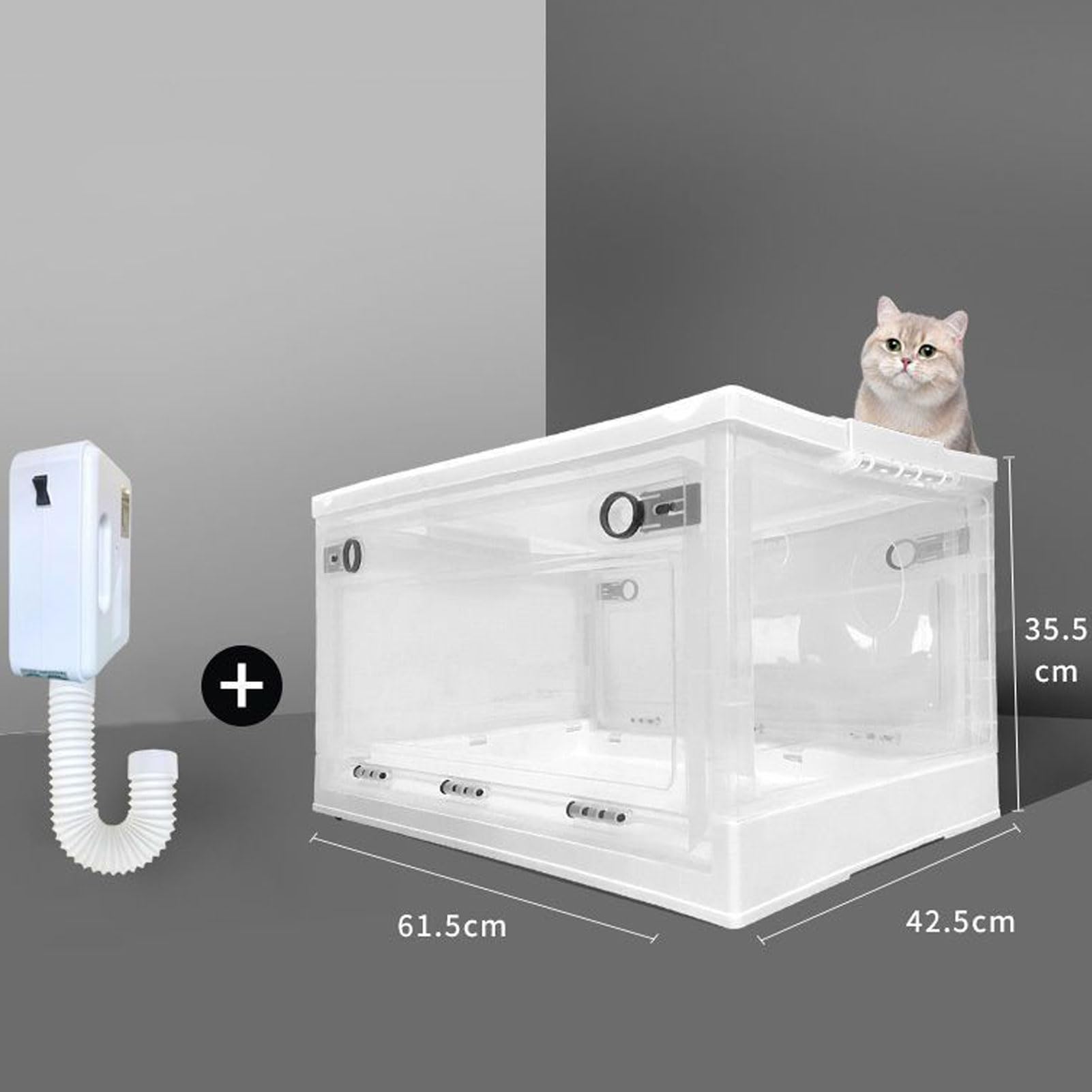 PET -Zerstäuberbox mit Heizung & Sauerstoff für Hunde & Katze L