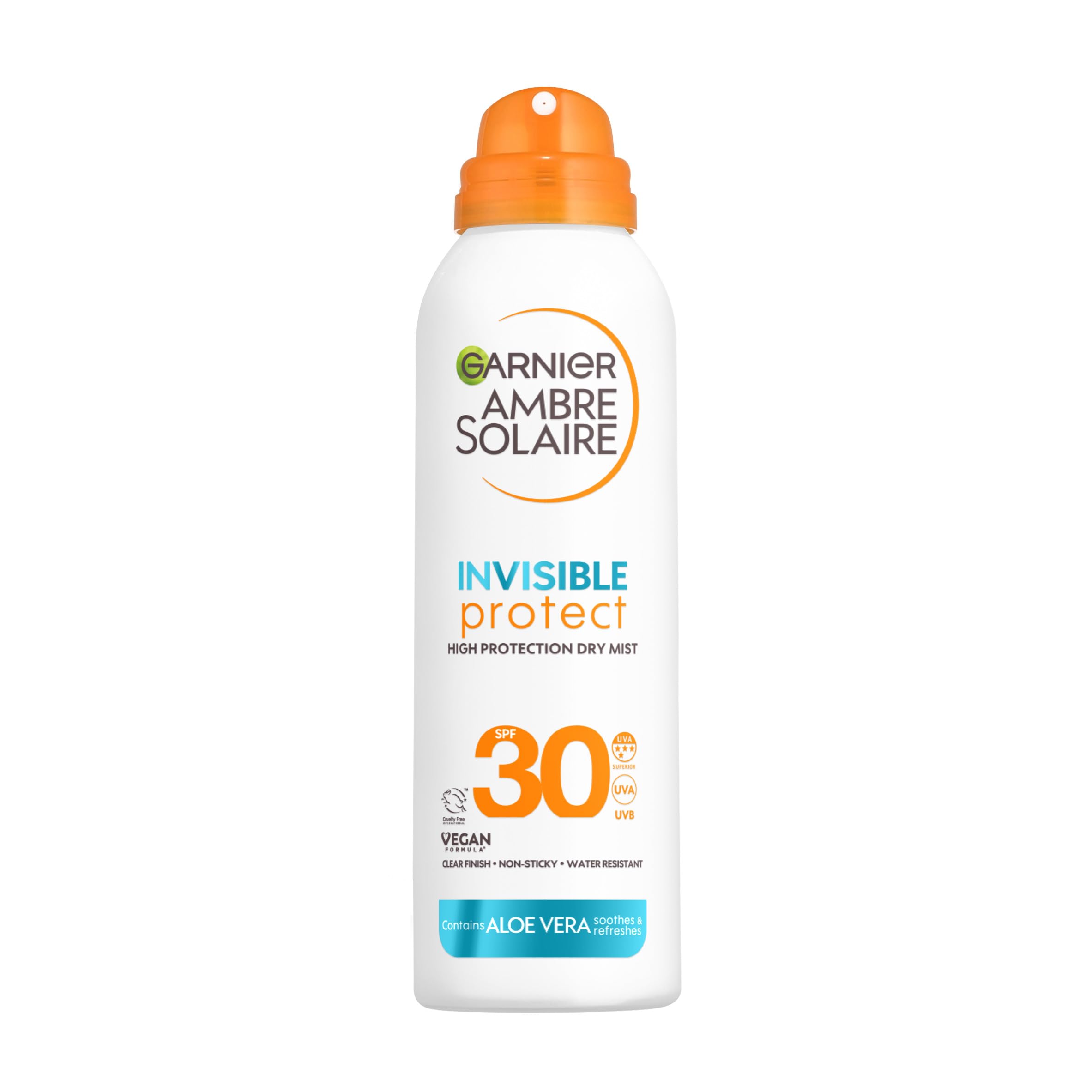 Garnier Ambre Solaire Invisible Protect Dry Mist SPF 30, Fast Absorbing, High UVA & UVB Protection, Water Resistant, Invisible Finish, Non-Sticky 150ml