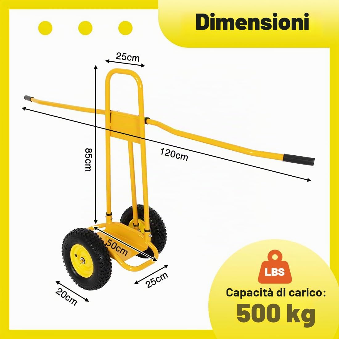 Carrello Porta Pannelli per il Trasporto di Pannelli Capacità di Carico 500 KG con 4 Ruote in Gomma Piena Carrello Manuale Rimovibile per il Trasporto di Pannelli, Finestre (Giallo)