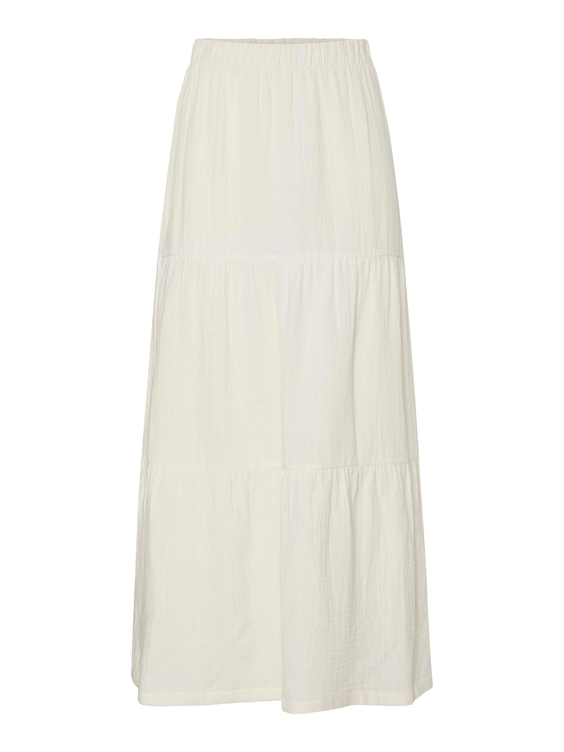 PIECES Pcsikka Hw Maxi Skirt WVN Noos Rock, Cloud Dancer, M