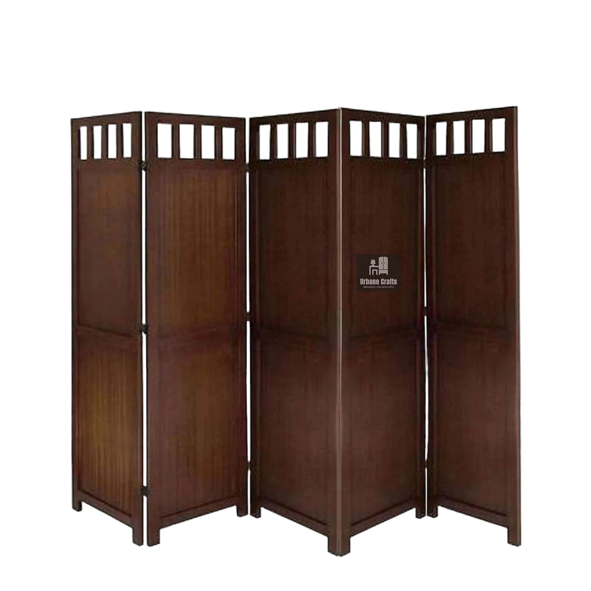 Urbane Crafts Wooden Partition Screen/Room Divider Traditional Handicrafts Plain Pattern 6Ft Height (2 Panel) (5 Panel)