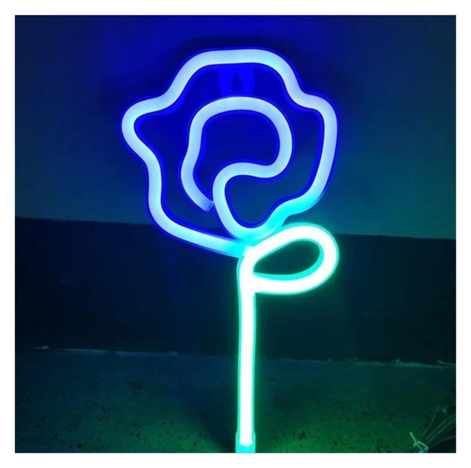 Luces Art Decoration Christmas Letrero De Neón Con Forma De Flor De Rosa LED Para Pared De Habitación, Fiesta, Oficina, Hogar, Bar, Decoración, Lámpara De Neón, Luz Nocturna(Neon-1)