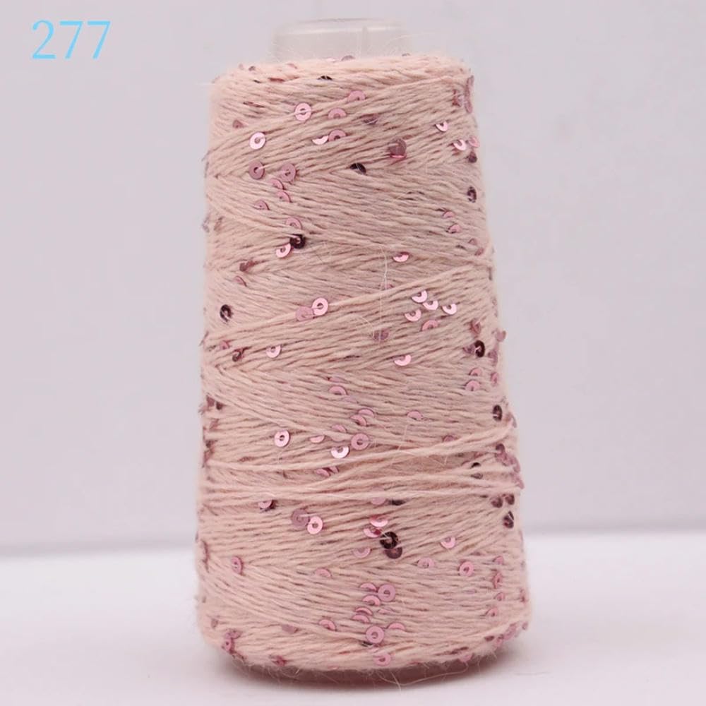 Włóczka szydełkowa, Włóczka do robienia na drutach z cekinami i sierścią króliczą, 16 rzędów/2, 50 g, 200 m, 3 mm, cekiny, wielokolorowe(229)