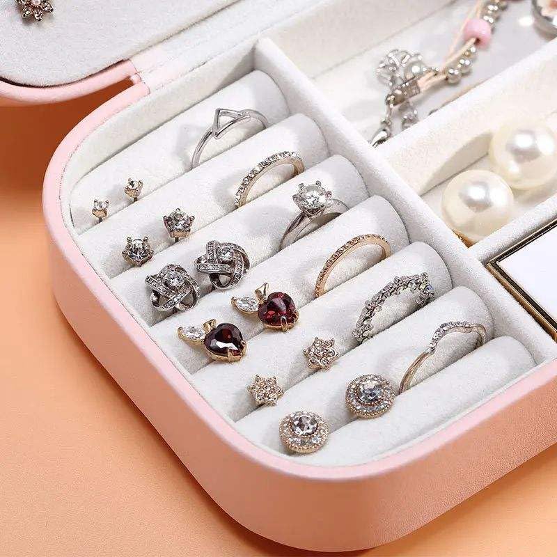 Image of PRIMIT Personalized Jewelry Box for Women & Girls - Travel Jewelry Organizer with Custom Name & Floral Design, Bridesmaid, Wedding, Anniversary (RedRose)