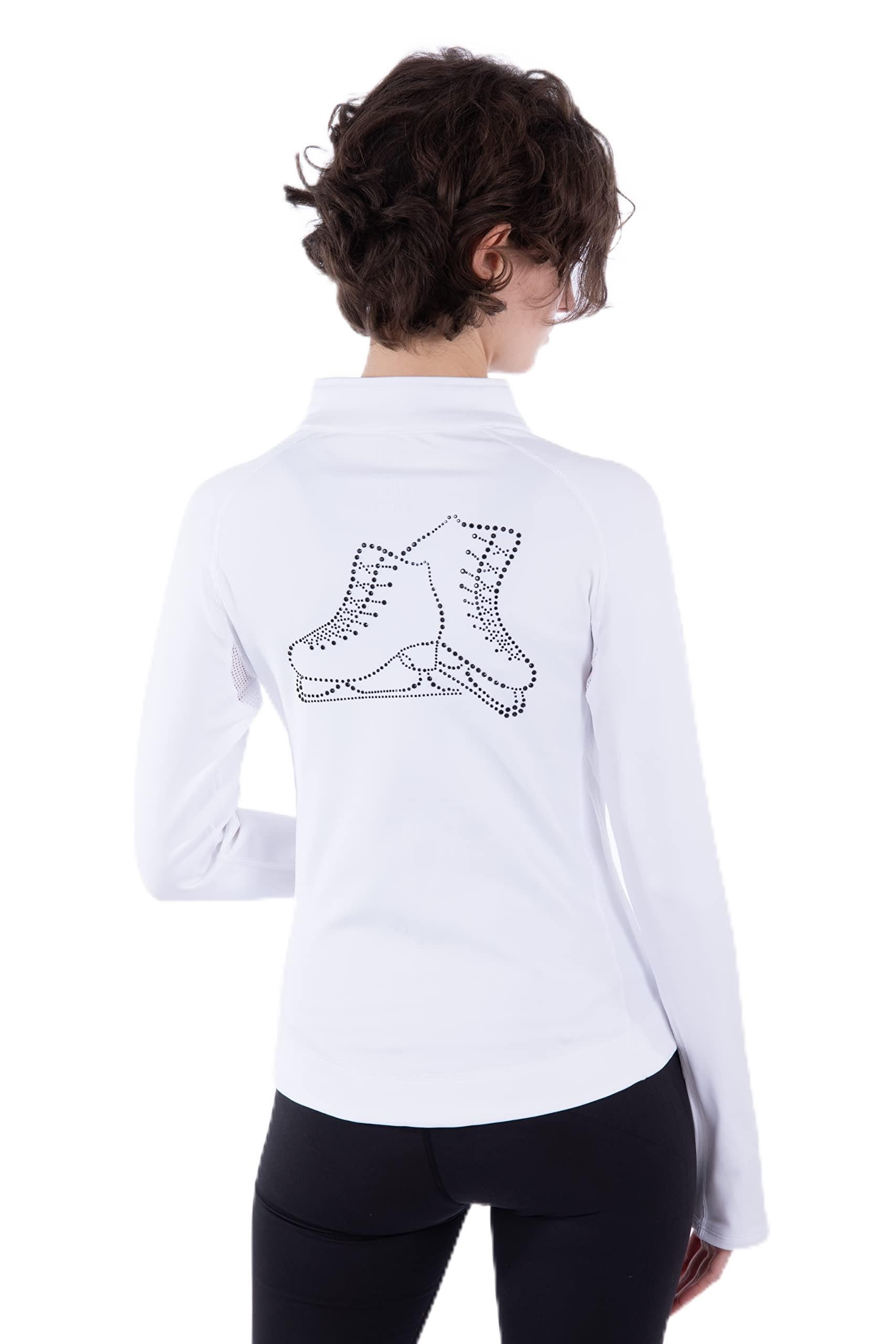 Chaqueta para patinaje artístico, diseño de patines de cristal con diamantes de imitación de calidad AAA+