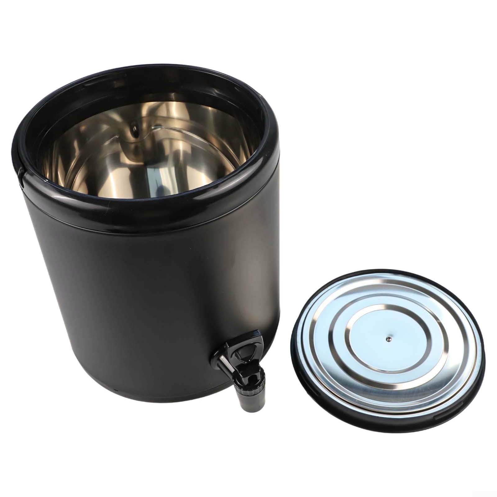 Doppelwandiger isolierter Getränkespender mit großem Fassungsvermögen und Harzhahn für Outdoor, Camping, Reisen, Picknick, kalte heiße Getränke, mehrere Größen (6 l, schwarz)