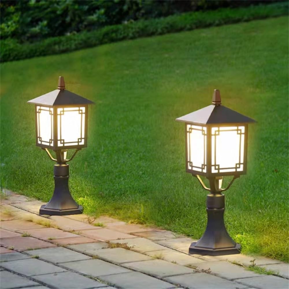 Współczesna zewnętrzna solarna lampa trawnikowa, wodoodporna, willa, ogród, dziedziniec, dzielnica, dzielnica mieszkalna, lampa trawnikowa, styl 9 wys. 55 cm, solarna 1 szt