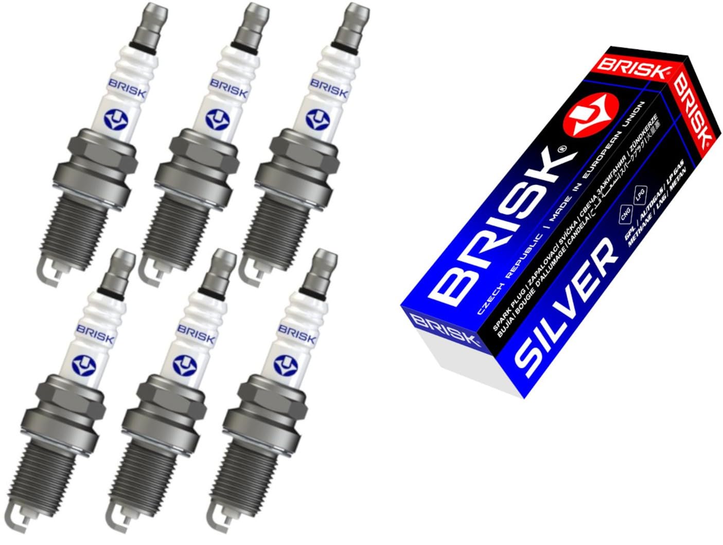 BRISK Silver ER15YS-9 1578 Candele d'accensione Benzina GPL Metano, set di 6