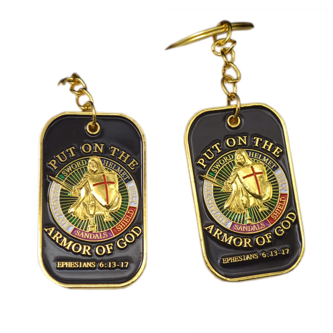 Put on The Full Armor of God Challenge Coin Ephesians 6:13-17 Dog Tag Jewelry