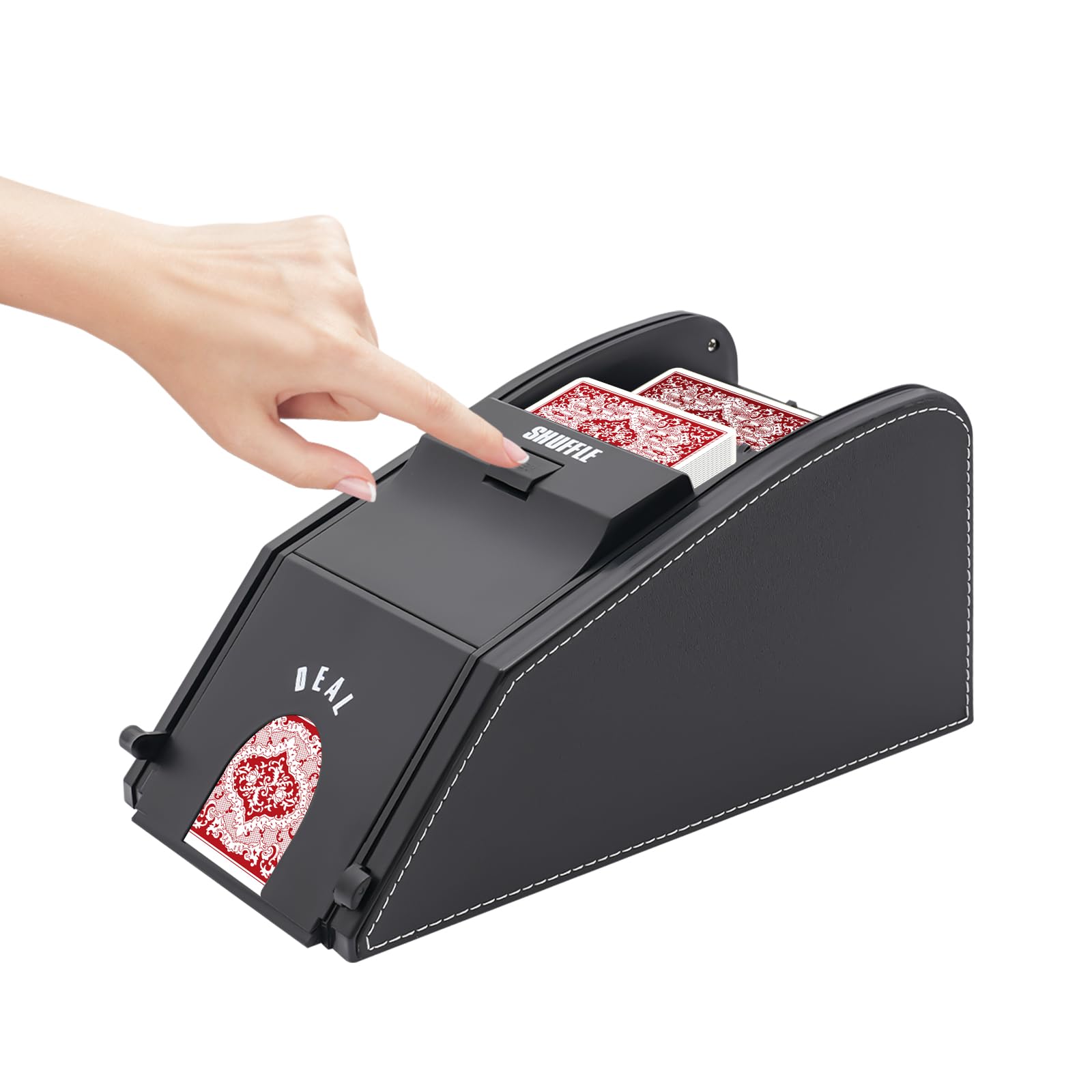Hilberiazel Automatic Card Shuffler Machine, Automatic Electronic Card Casino Shuffler, Professional Casino Poker Cards Shuffle Machine, for Paper Cards and Plastic Cards