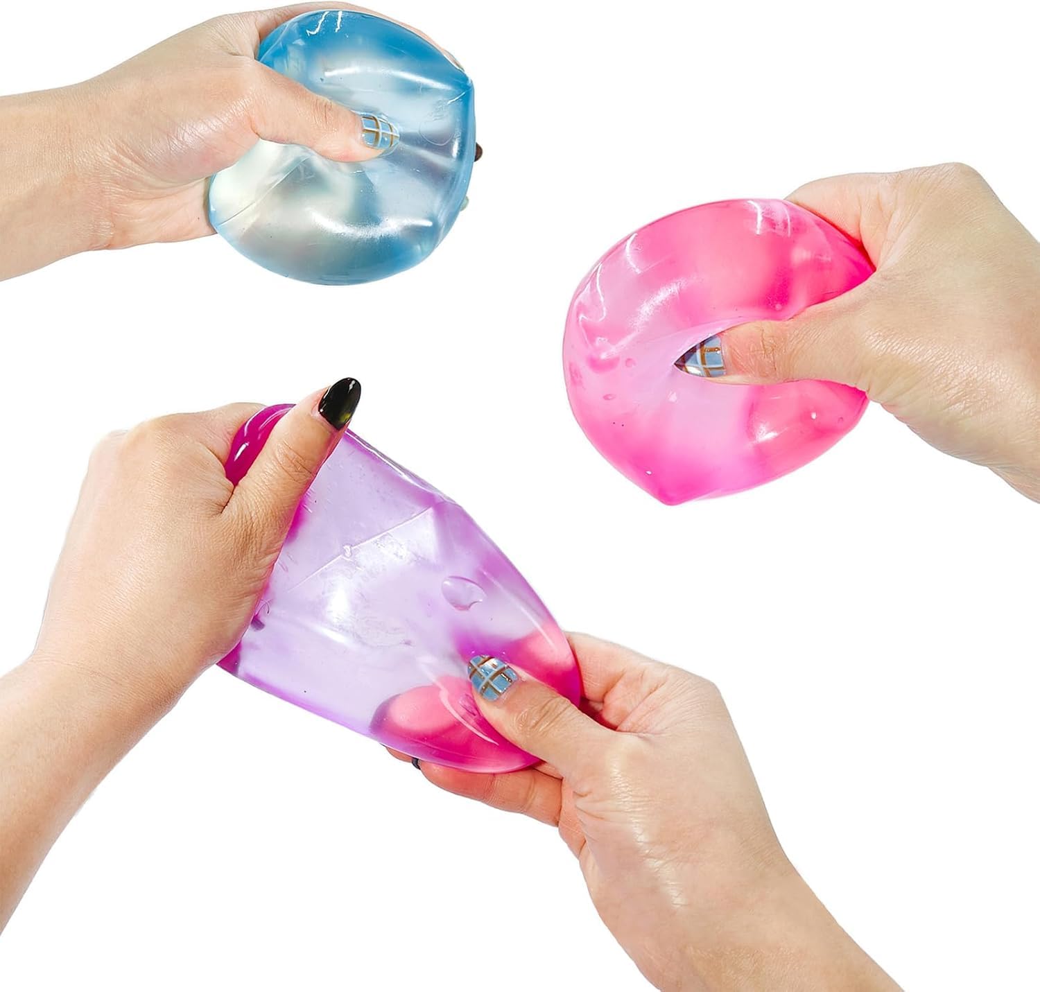 Ice Cube Squishies Toys Stress Cube Fidget Toys Stress Balls for Kids, Adults Squeeze Squishies Anxiety Stress Relief, Ice Squishy Cube Sugar Balls Sensory Toy Nice Ball Cubes with Box (Blue) — view 3