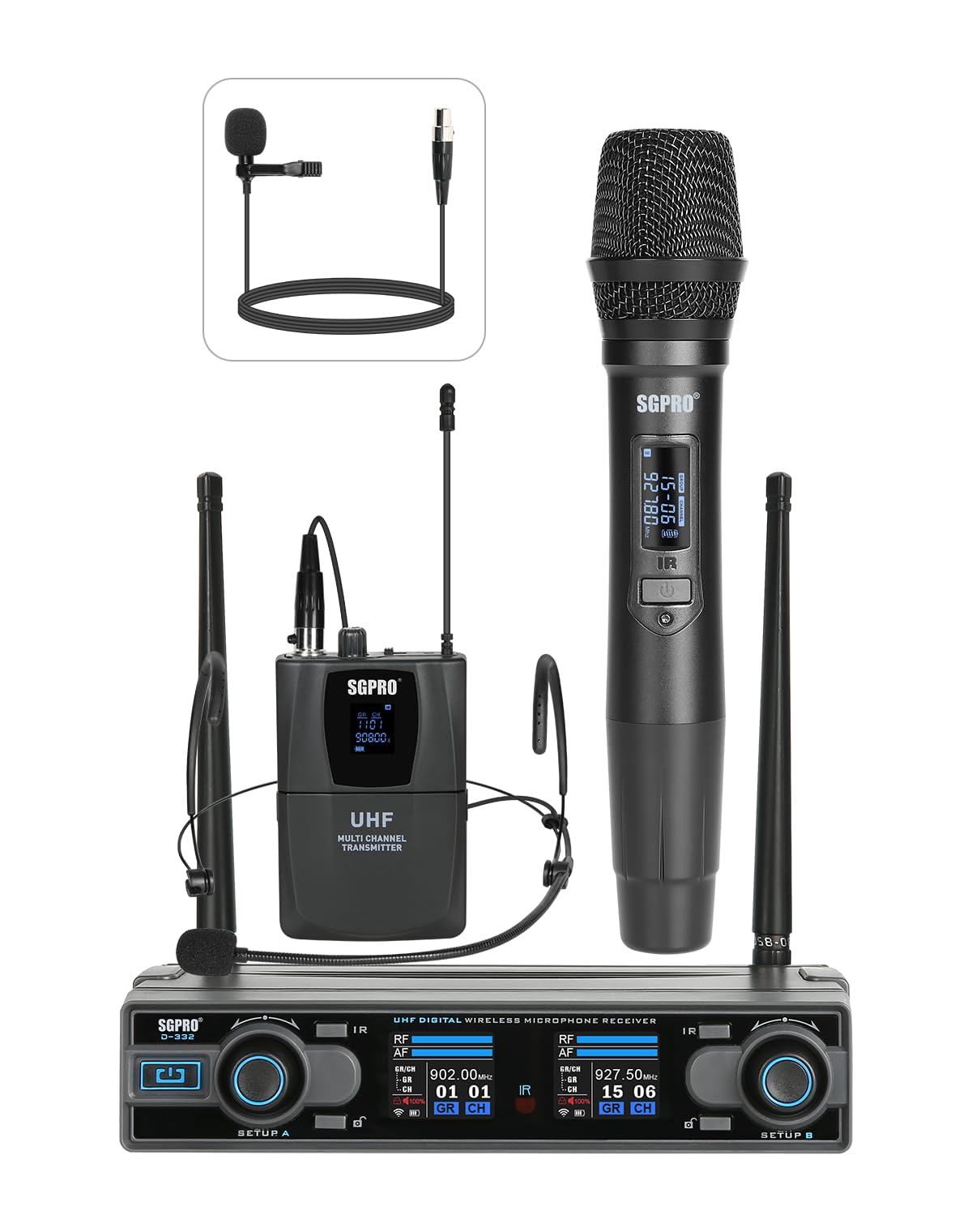Amazon.com: SGPRO Dual Channel Wireless Microphone System