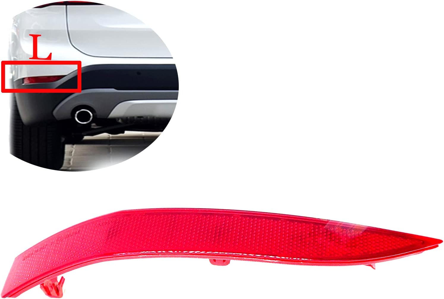 Rear Reflector for 16-19 BMW X1 F48 Fit 16d 18d 18dX 18i 20d 20dX 20i 20iX 25dX 25iX SAV 2016 2017 2018 xDrive sDrive bumper Left Right Driver Side 61617355547 61617355548 (Left)