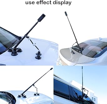 PellKing Suction Car Mount Kit for Insta360 X5/X4, X3,GO 3, 4 in1 Suction Cups with 114cm Selfie Stick Camera Triple Suction Mount Kit for Action Cameras,Compatible with GoPro 11,10,9,8,7(with Stick)