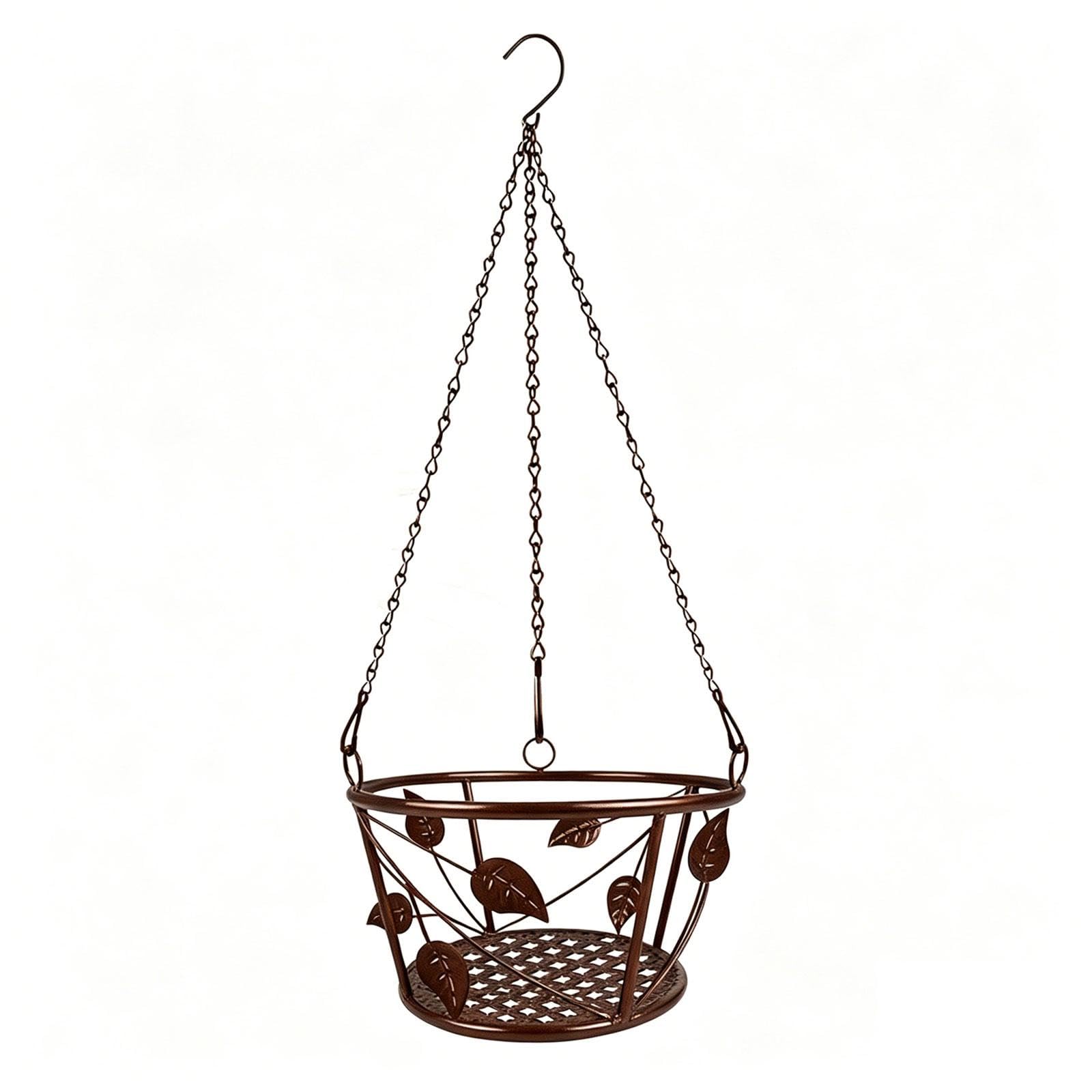 Hanging Plant Holder Planter Hanging Chain Iron Metal Plant Hanger with Ceiling Hook & Hanging Basket Chains Versatile Convenient Flower Pot Holder Metal Plant Hanger for Garden Balcony