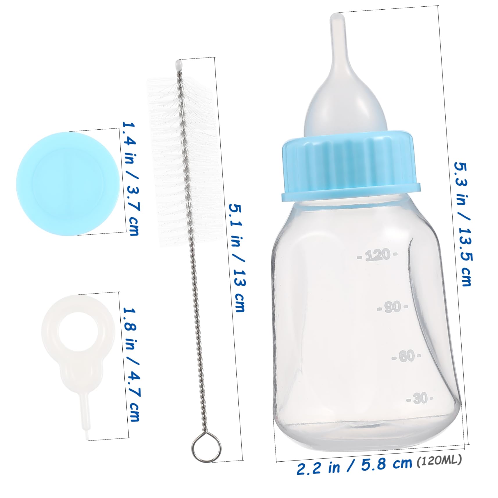 POPETPOP Portable Dog Nursing Bottle 120ml Pet Feeding Bottle Set Puppy Feeder Cat Milk Feeder