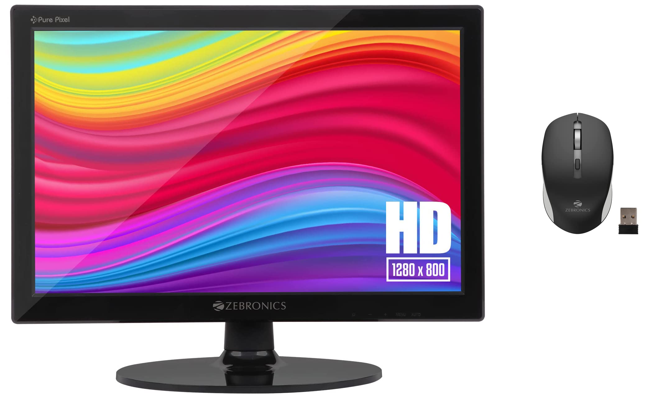 ZEBRONICS Zeb-V16HD LED Monitor with15.4 with Supporting HDMI, has VGA Input, HD 1280 x 800 Pixels,