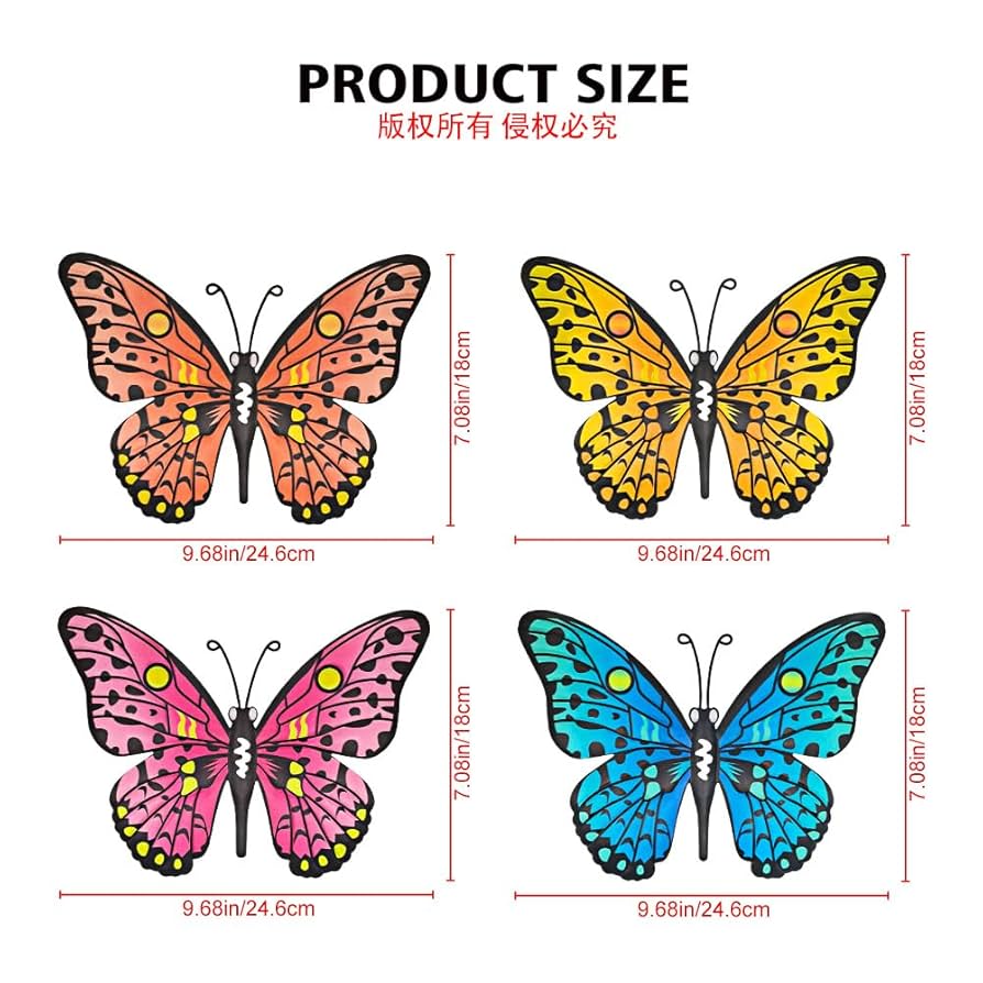 Amazon.com : Metal Butterfly Wall Decor - 9.6