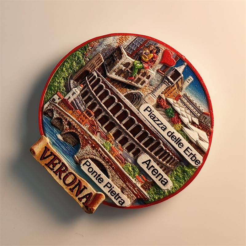 Imán decorativo Verona Arena Circular Italia 6.5x6.4 cm miniatura 2