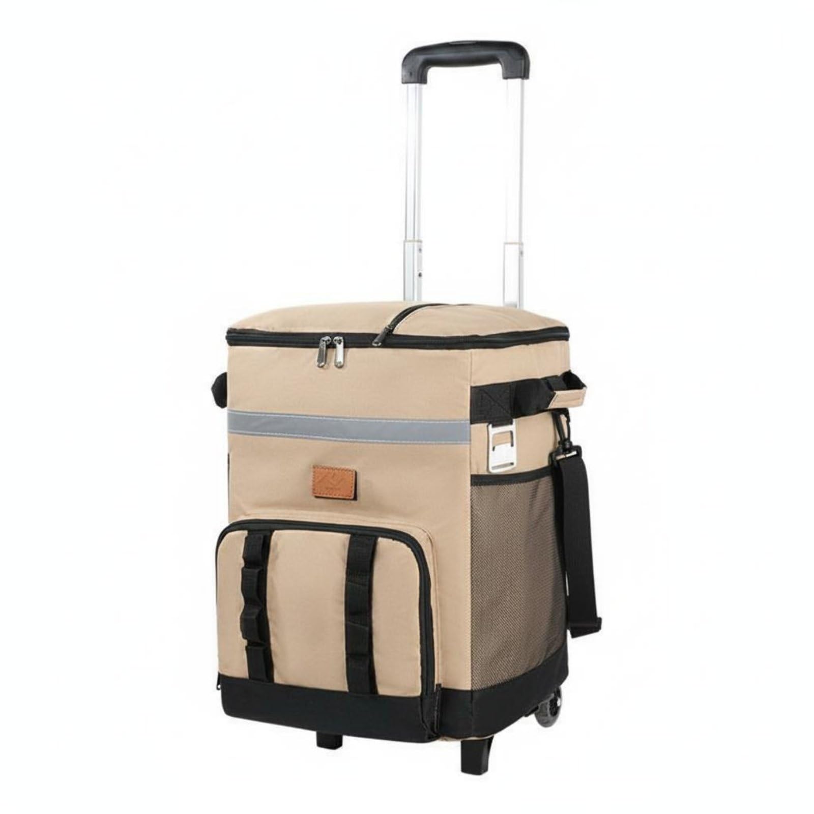 Borsa Termica Trolley Impermeabile Frigo Portatile a Rotelle Tessuto Oxford Resistente Carrello Frigo Pieghevole per Campeggio