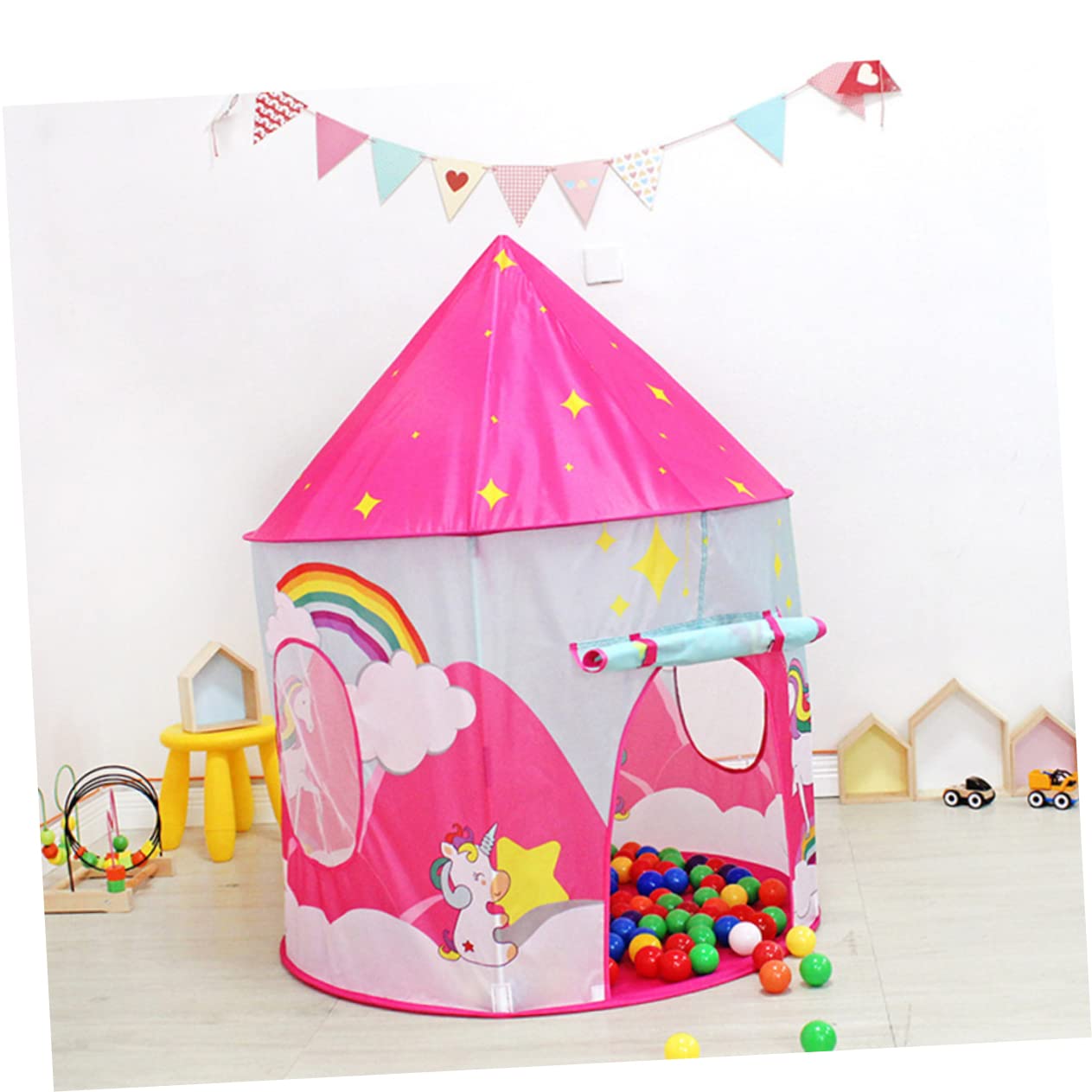 Gioco Portatile per Bambini Rosa in Poliestere Leggera e Traspirante, per Feste e Camera da Letto, Set per Divertimento Sicuro