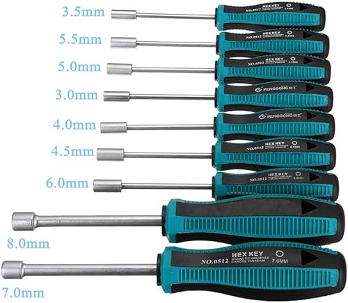 Miniatura 8 de Meichoon 10 Uds. Llave de zócalo Destornillador de Tornillo Punta No Magnética Tuerca de Metal Llave Llave Destornillador Nutdriver Herramienta de