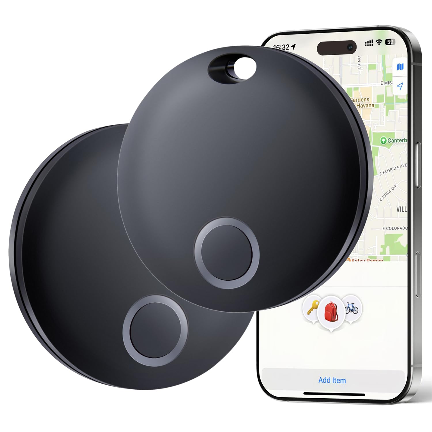 Eelexa Smart Tag, Air Tracker bagagli Tracker, funziona con Apple Find My (solo iOS), localizzatore di oggetti per chiavi, bagagli, zaino, portafoglio, impermeabile IP67, confezione da 2