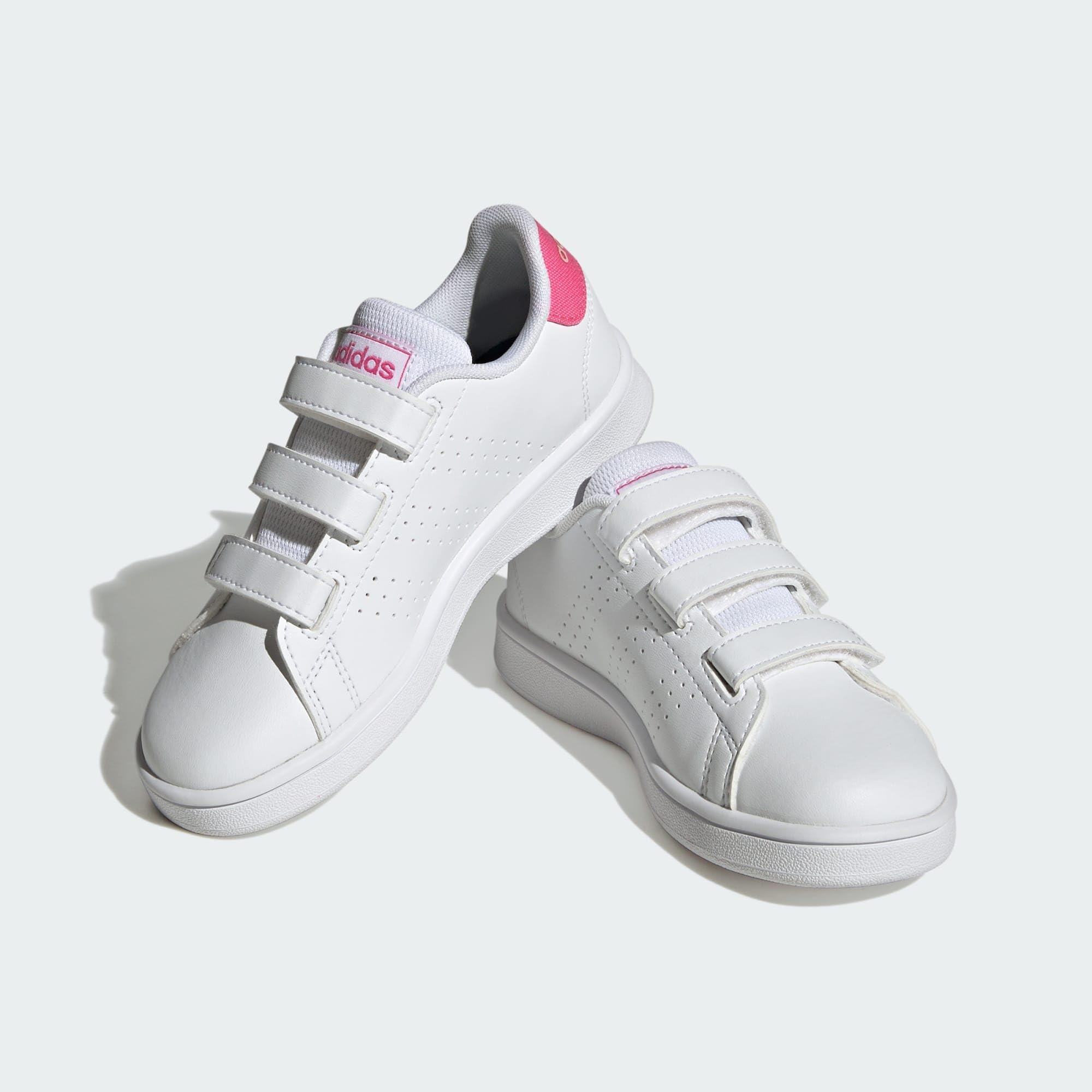 Adidas Unisex - Bambini Advantage Lifestyle Court Hook-And-Loop Shoes, Cloud White/Pulse Magenta/Quartz, 34 EU