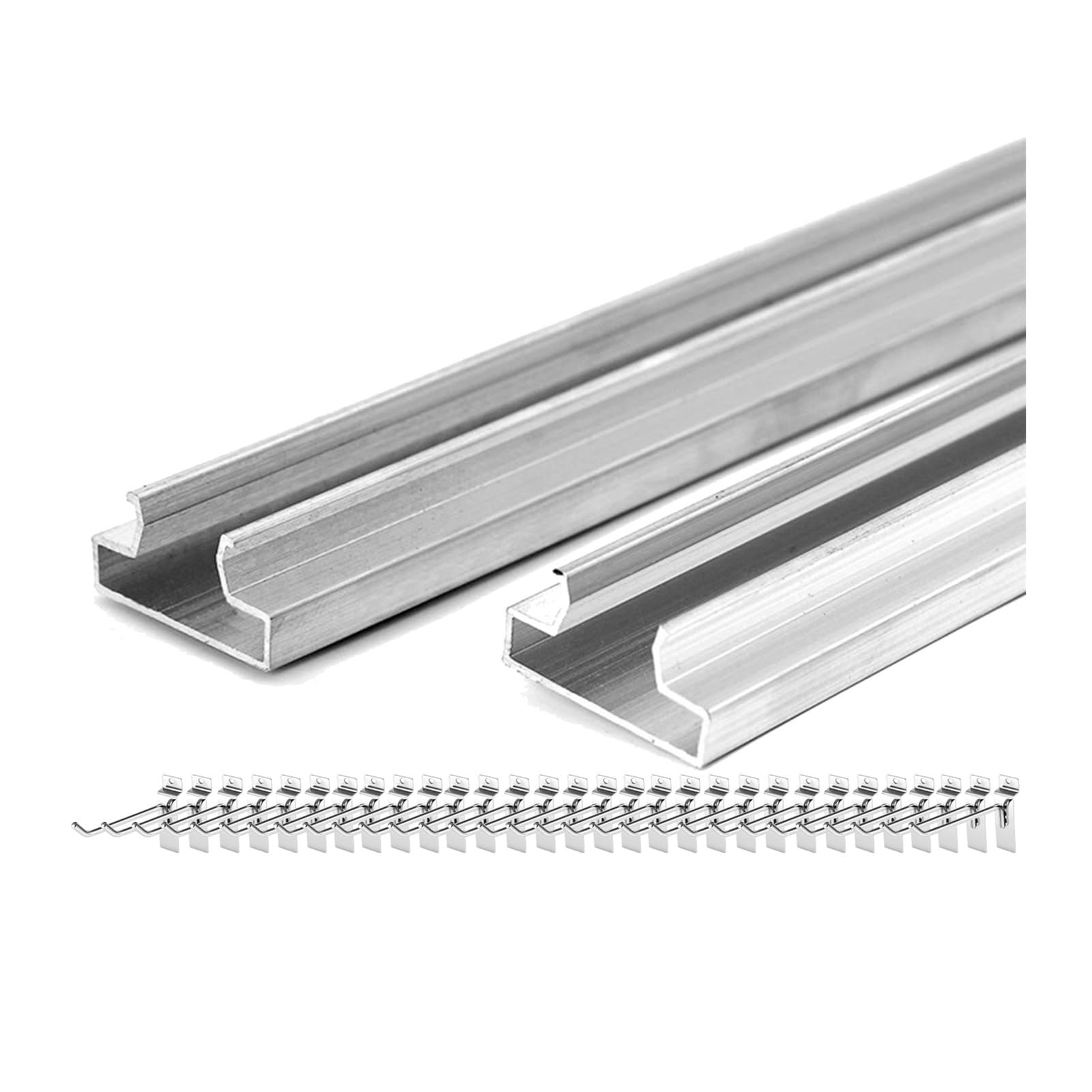 Pannelli dogati con 30 ganci per cucina, officina, garage, confezione da 2 scaffali da parete per attrezzi, snack, calzini, sistema di esposizione al dettaglio, lunghezza 120 cm