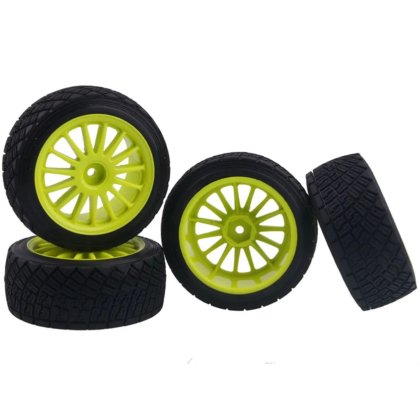 RC Roues et pneus Compatible avec HPI pour WR8 pour Flux pour Rally 3.0 110697 94177 4 Pièces Jantes De Roue 2,2 Pouces Moyeu Et Pneus 80 Mm Pneu 1/10 Pièce De Voiture RC(Yellow)