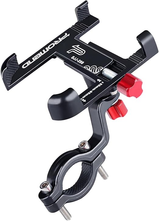 Ralos Bike Phone Mount, Aluminum Motorcycle Cellphone Holder, Mountain Bicycle Handlebar Cell Phone Clamp, Scooter Phone Clip for iPhone 16 Pro Max, 15 14 13 12 Mini, Samsung