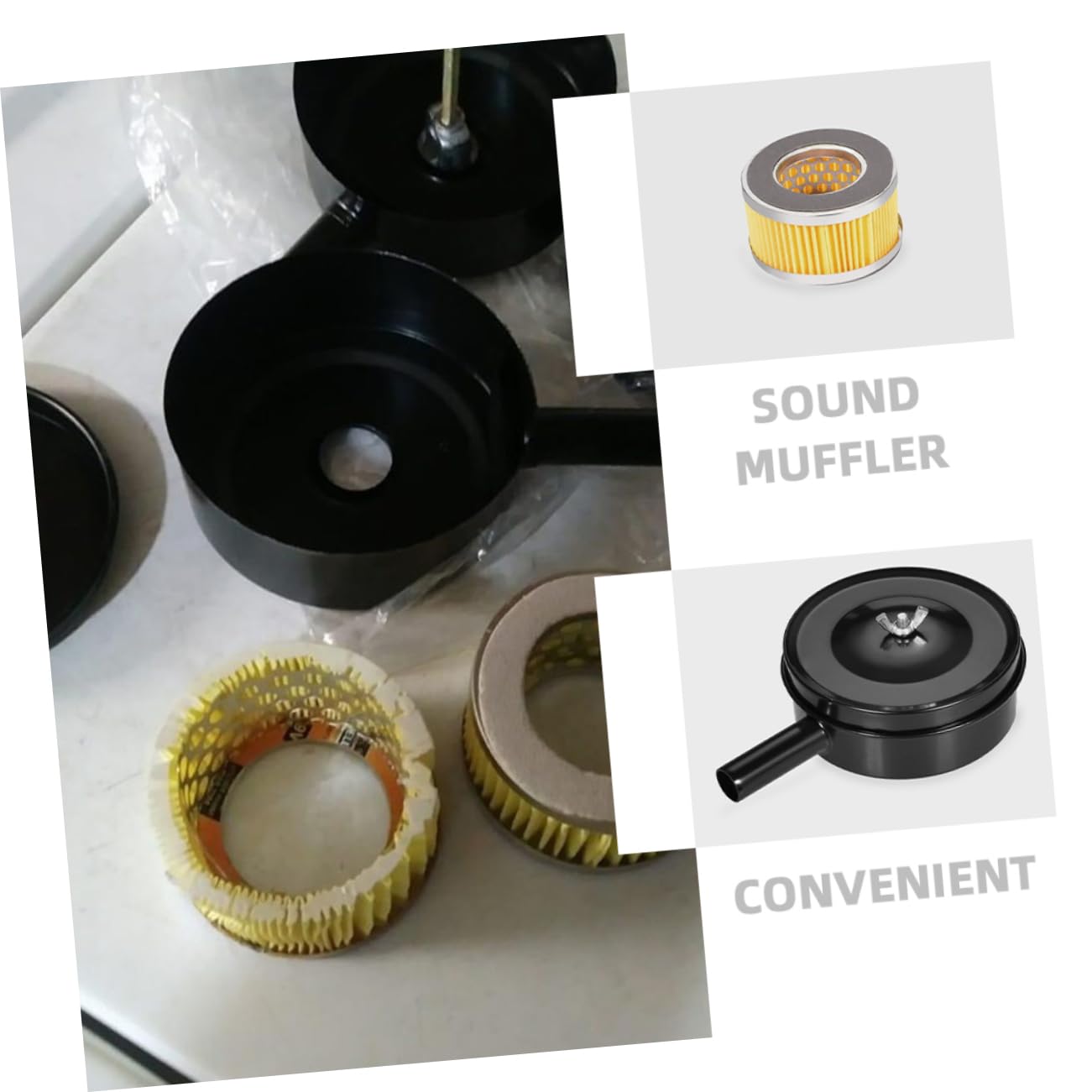 ULTECHNOVO 20piezas Silenciador De Compresor De Aire Para Piston y Tornillo Accesorios De Reducción De Ruido Filtro De Aire Para Instalación Fácil