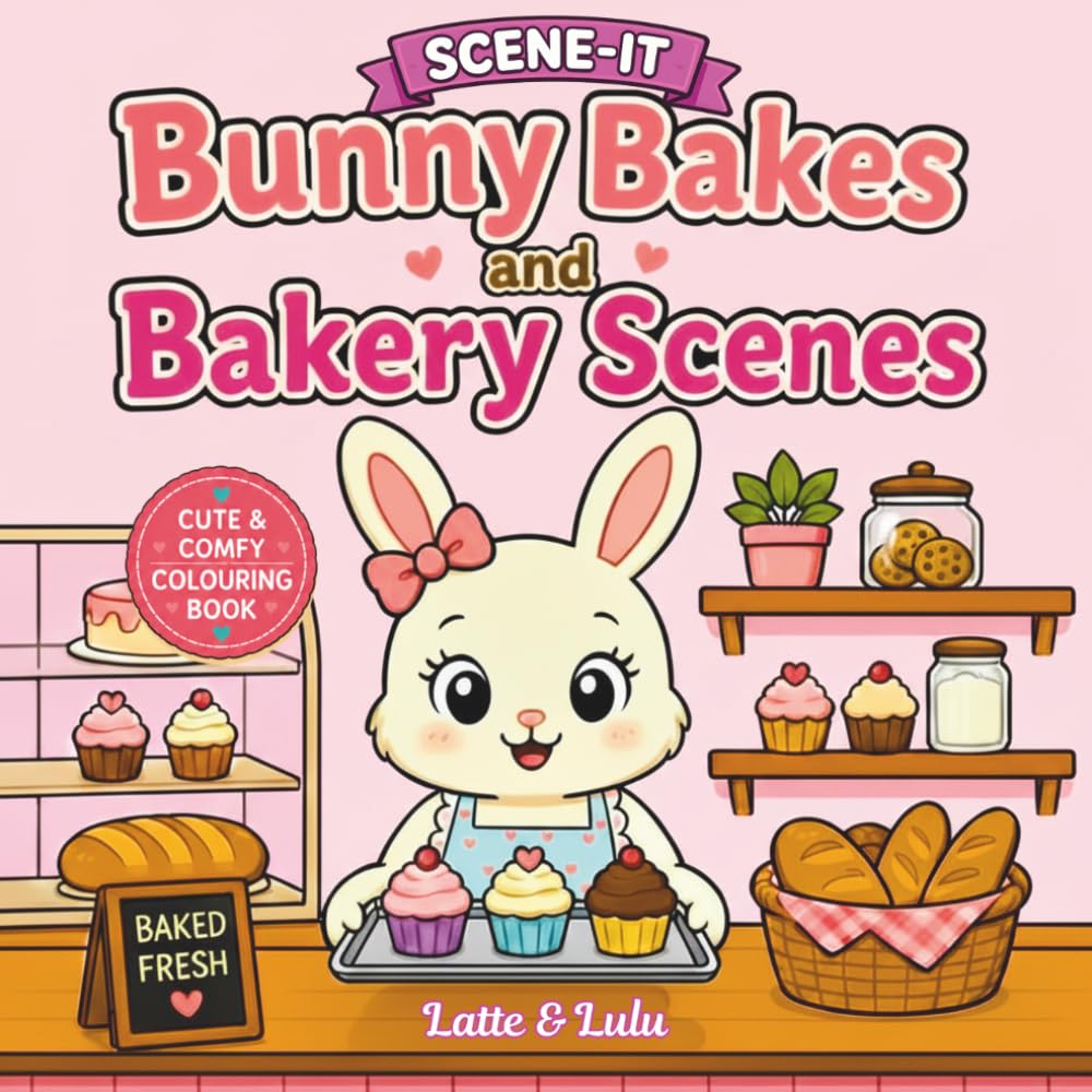Bunny Bakes and Bakery Scenes: Cute and Cosy Bunny Bakery Colouring Book with Sweet Treats, Relaxing Scenes, and Simple Designs for Stress Relief (Scene-It Series) (SCENE-IT Cute & Cozy Coloring)